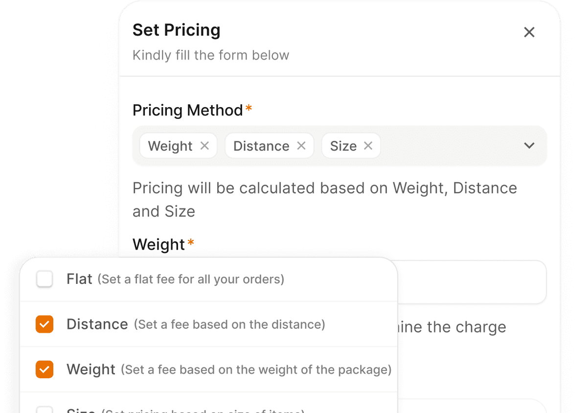 Set pricing and delivery rules